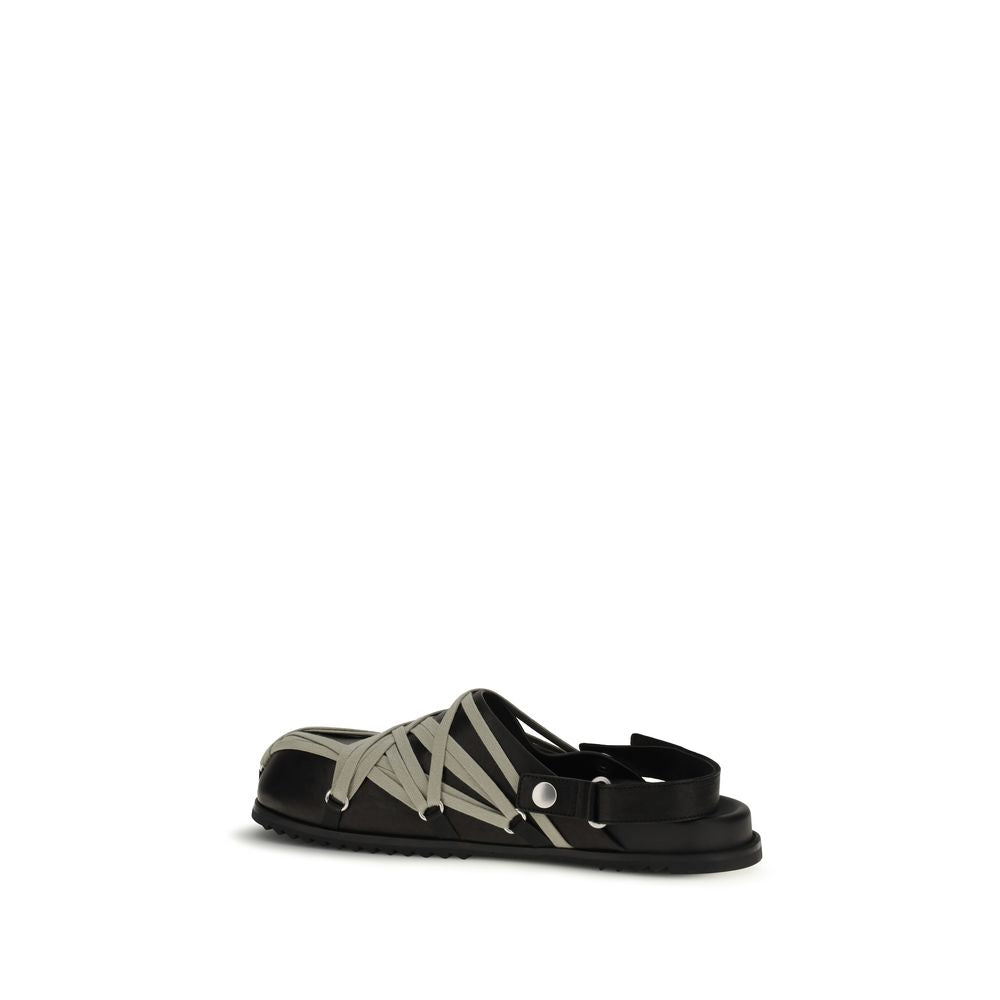 Rick Owens Black Calf Leather Bos Taurus Clogs | Regal Royce
