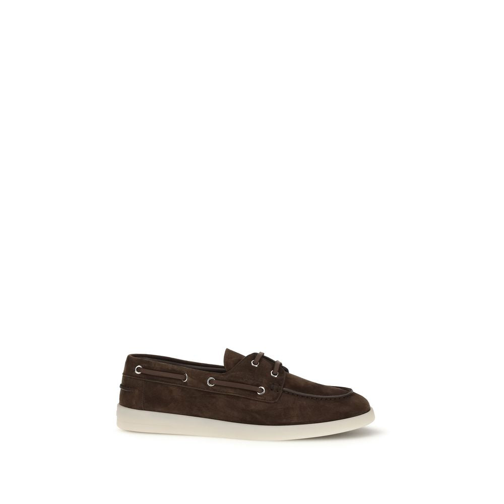 Prada Brown Calf Leather Bos Taurus Slip-On Loafers | Regal Royce