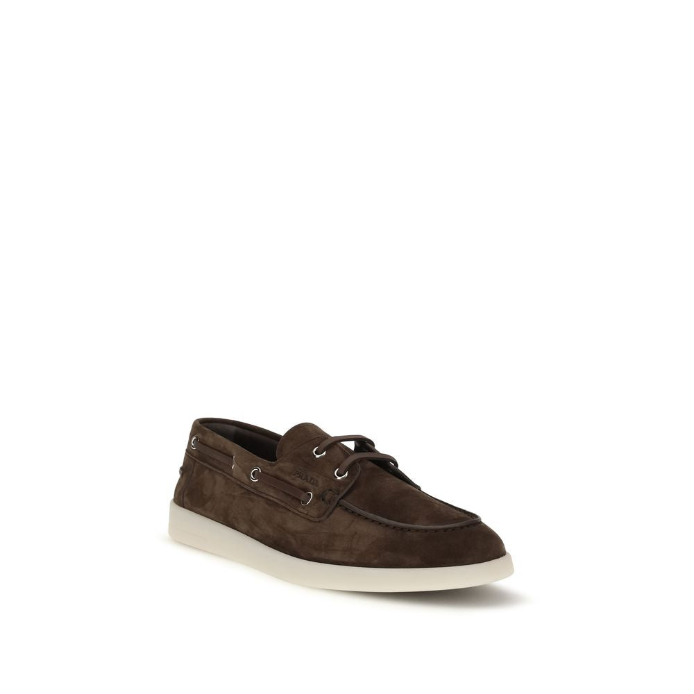 Prada Brown Calf Leather Bos Taurus Slip-On Loafers | Regal Royce