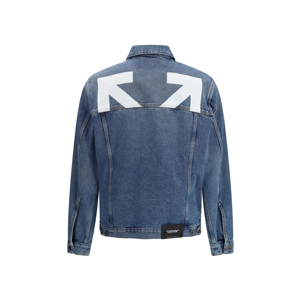 Off-White Blue Cotton Denim Jacket | Regal Royce