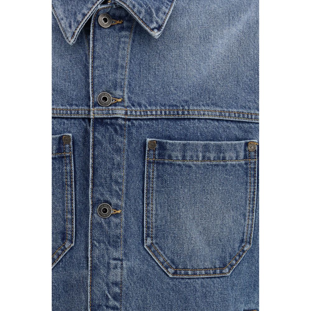 Off-White Blue Cotton Denim Jacket | Regal Royce