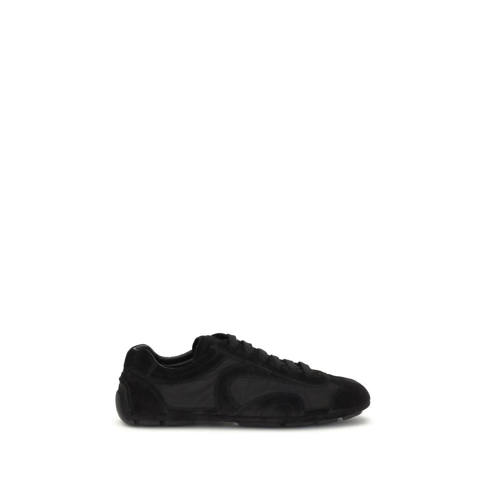 Prada Black Calf Leather Bos Taurus Athletic Sneakers | Regal Royce