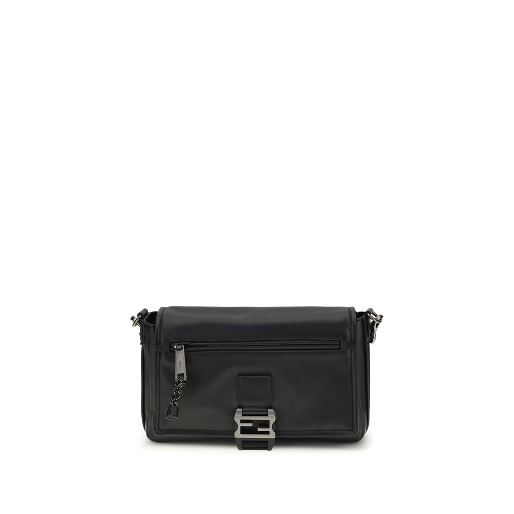 Fendi Black Calf Leather Bos Taurus Shoulder Bag | Regal Royce