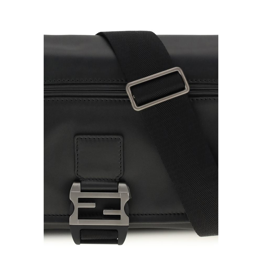 Fendi Black Calf Leather Bos Taurus Shoulder Bag | Regal Royce