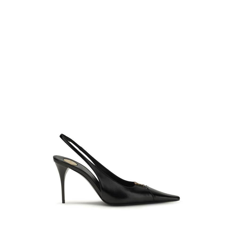 Saint Laurent Black Calf Leather Bos Taurus High Heel Pumps | Regal Royce