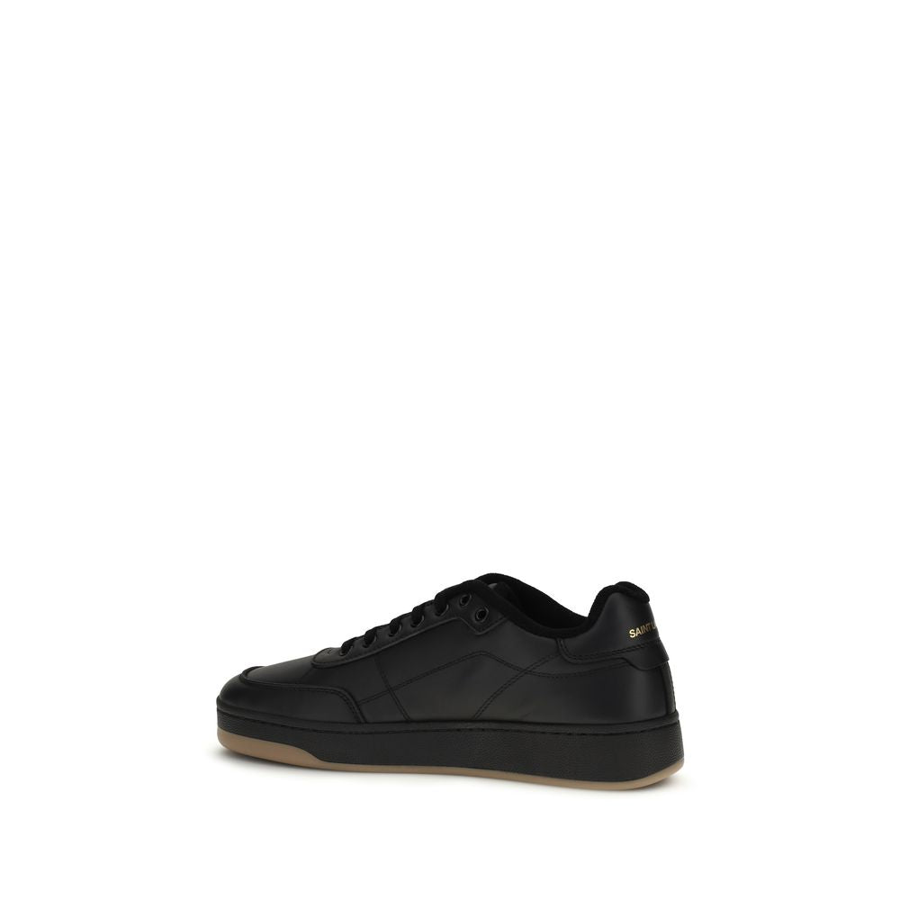 Saint Laurent Black Calf Leather Bos Taurus Low Top Sneakers | Regal Royce