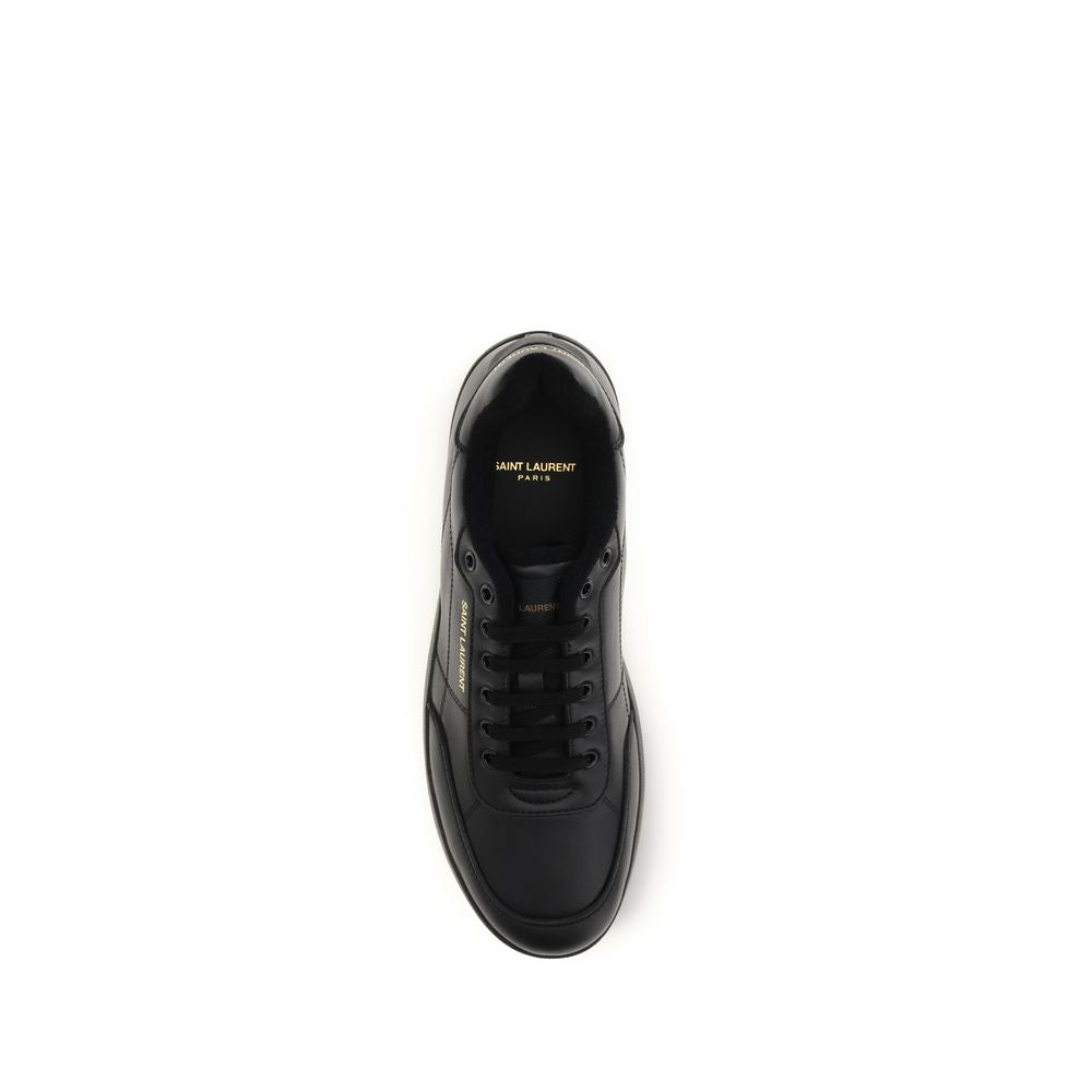 Saint Laurent Black Calf Leather Bos Taurus Low Top Sneakers | Regal Royce