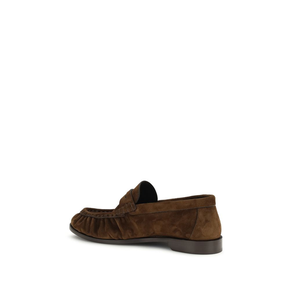Saint Laurent Brown Calf Leather Bos Taurus Slip-On Loafers | Regal Royce
