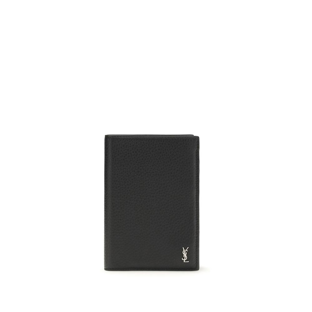 Saint Laurent Black Calf Leather Bos Taurus Wallet | Regal Royce
