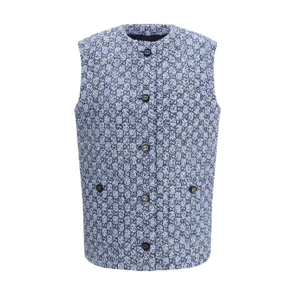 Gucci Blue Cotton Sleeveless Jacket | Regal Royce