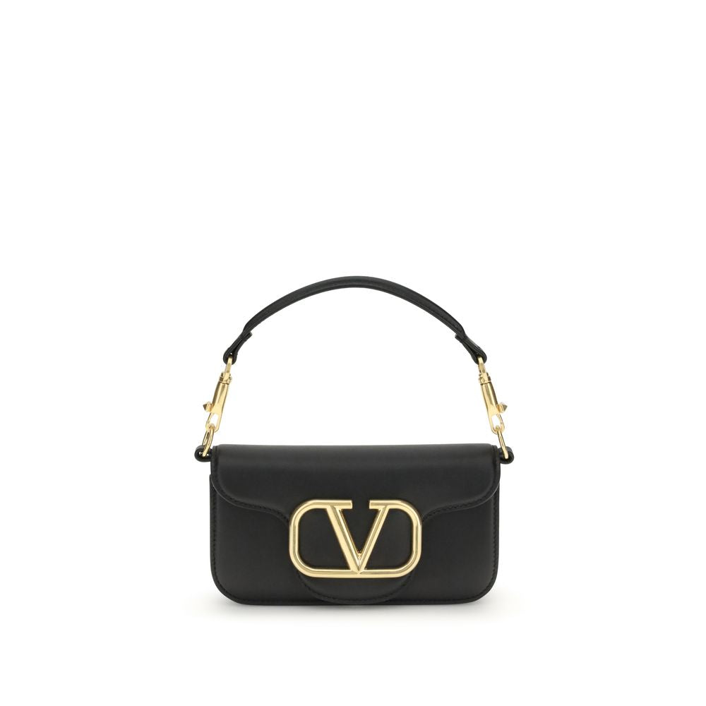 Valentino Garavani Black Calf Leather Bos Taurus Shoulder Bag | Regal Royce