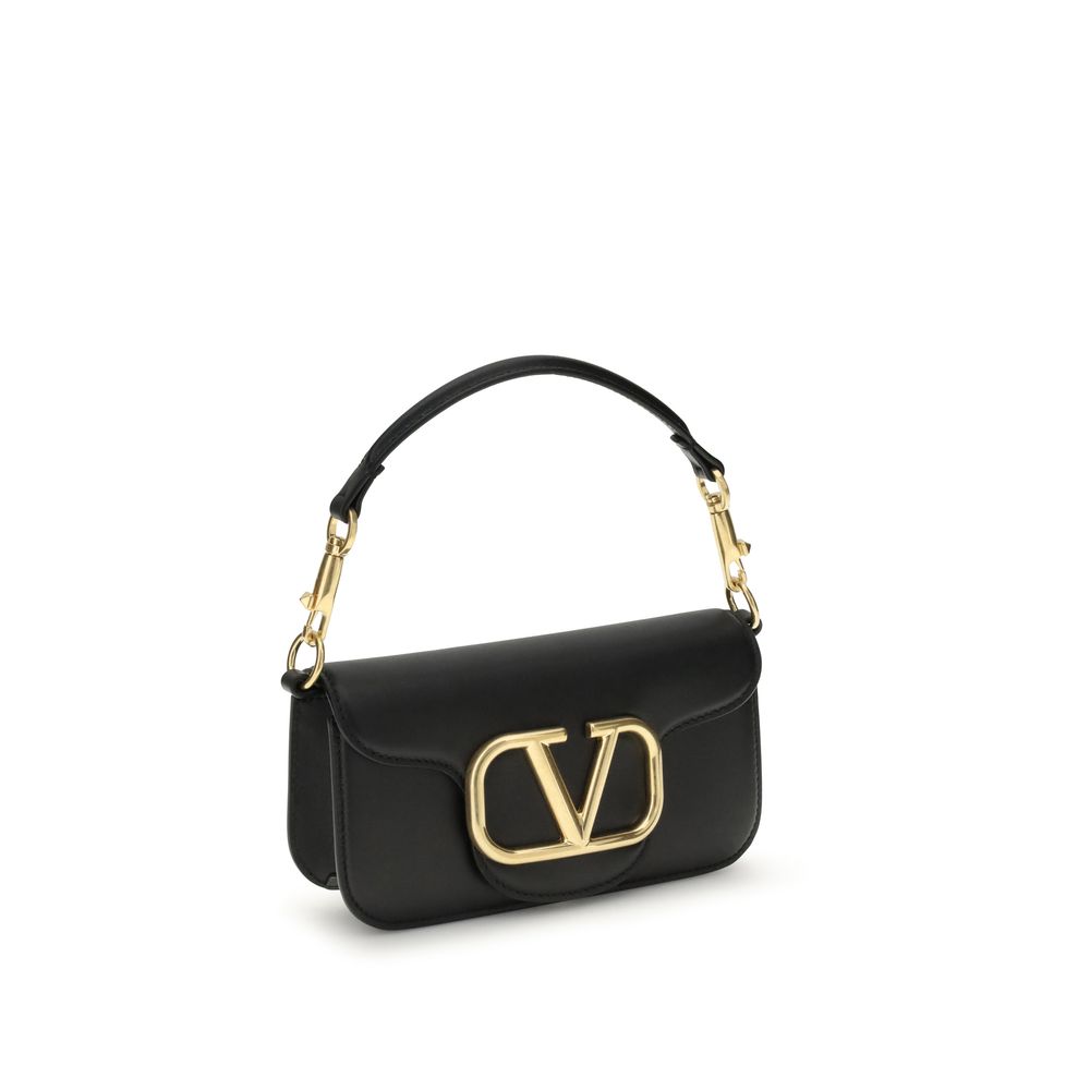 Valentino Garavani Black Calf Leather Bos Taurus Shoulder Bag | Regal Royce