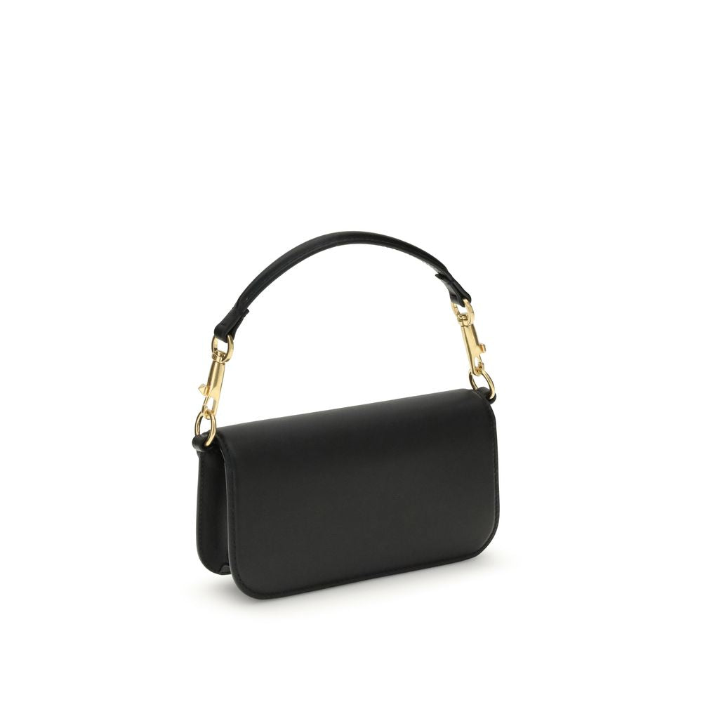 Valentino Garavani Black Calf Leather Bos Taurus Shoulder Bag | Regal Royce