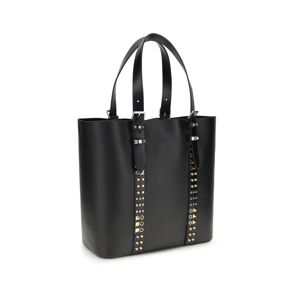 Valentino Garavani Black Calf Leather Bos Taurus Shoulder Bag | Regal Royce