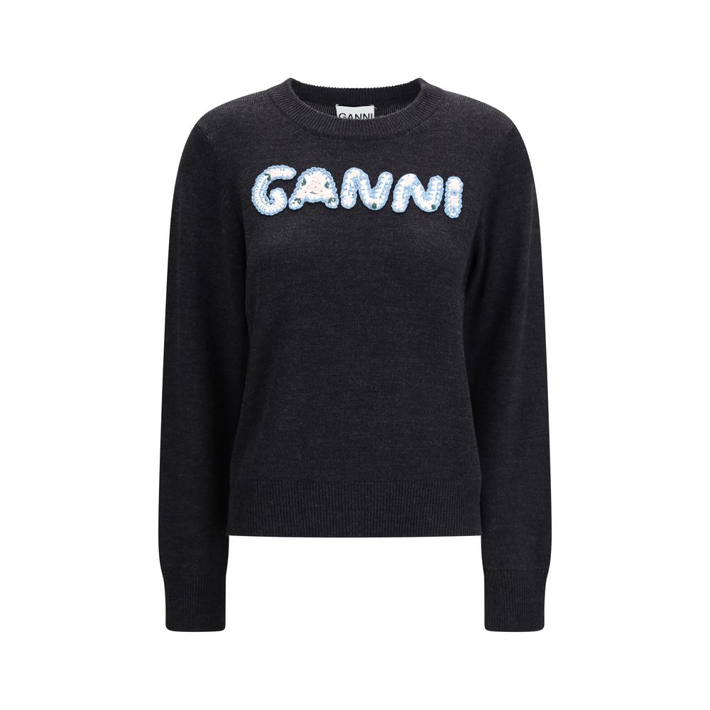 Ganni Gray Wool Oves Aries Sweatshirt | Regal Royce