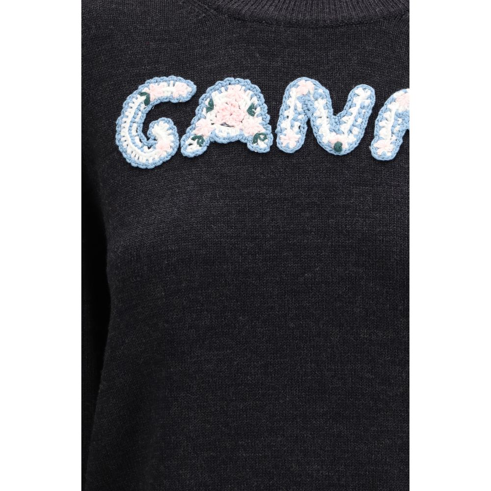 Ganni Gray Wool Oves Aries Sweatshirt | Regal Royce