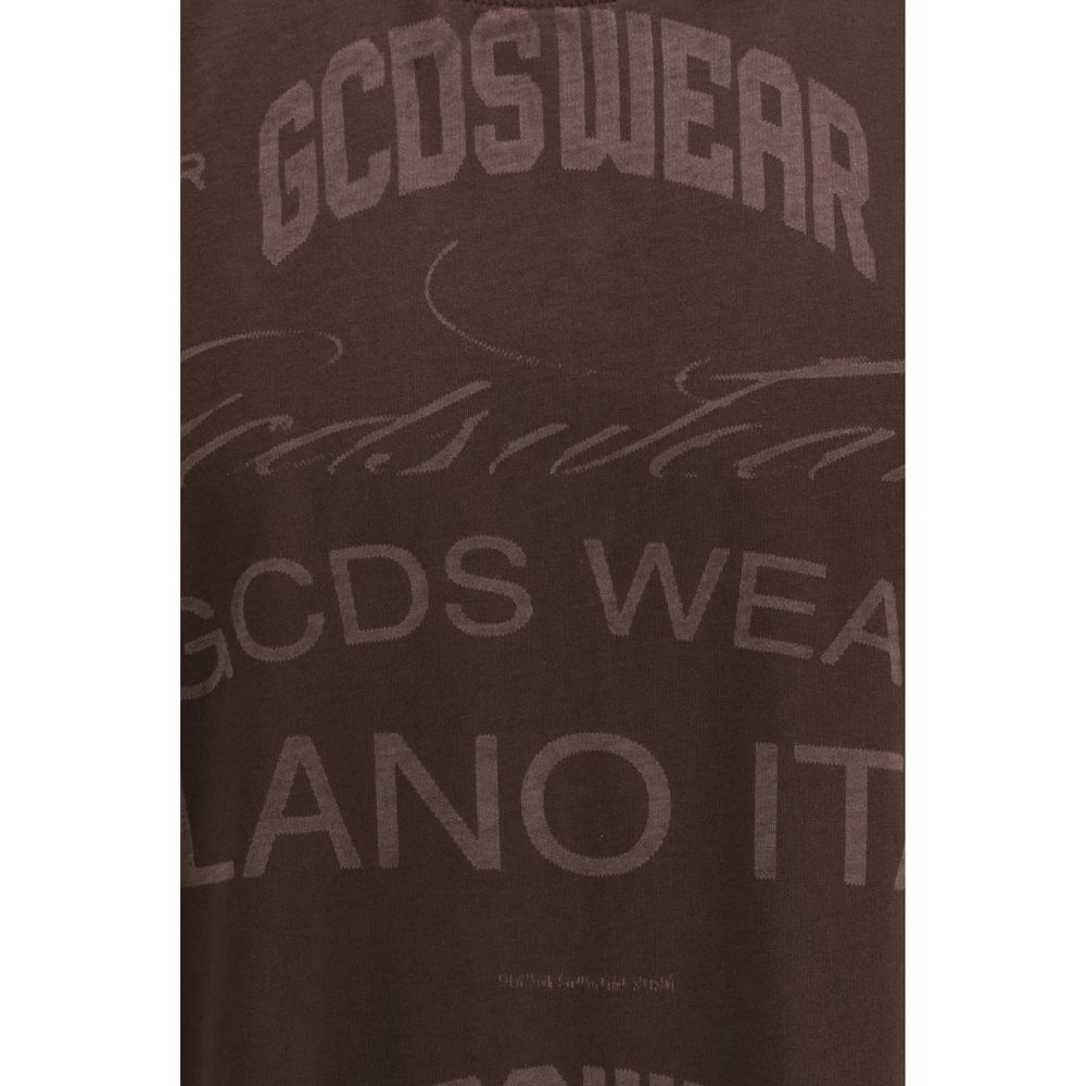GCDS Brown Cotton Sleeveles T-Shirt | Regal Royce