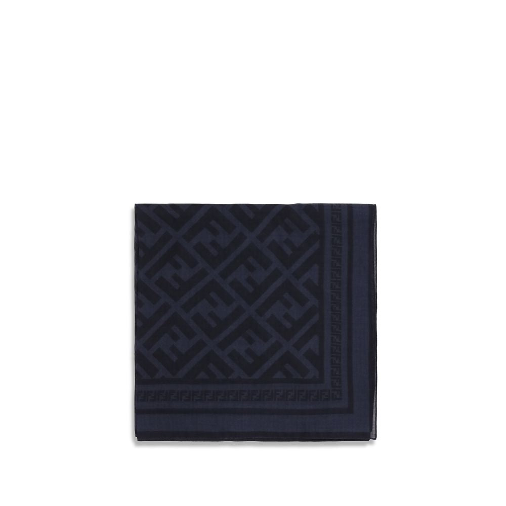Fendi Blue Wool Oves Aries Scarf | Regal Royce