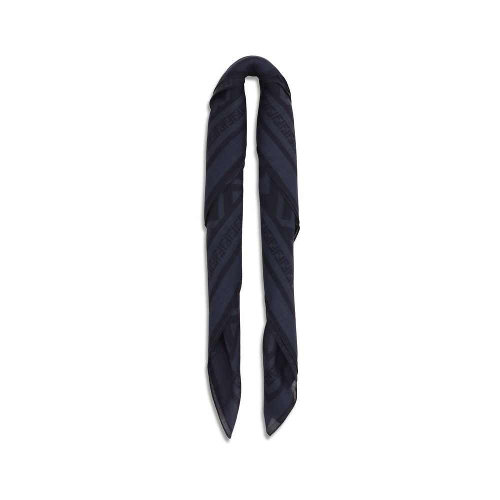 Fendi Blue Wool Oves Aries Scarf | Regal Royce
