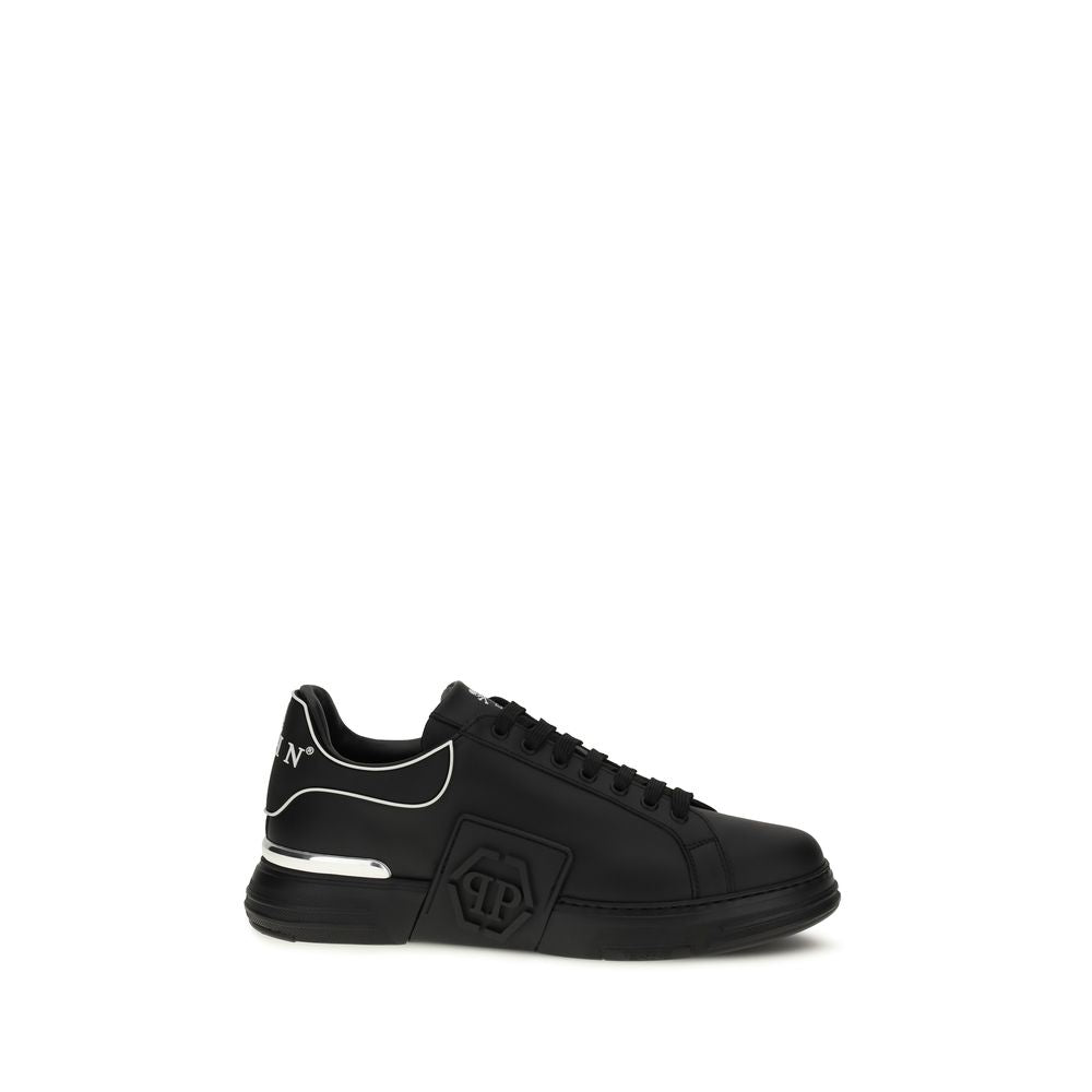 Philipp Plein Black Calf Leather Bos Taurus Low Top Sneakers | Regal Royce