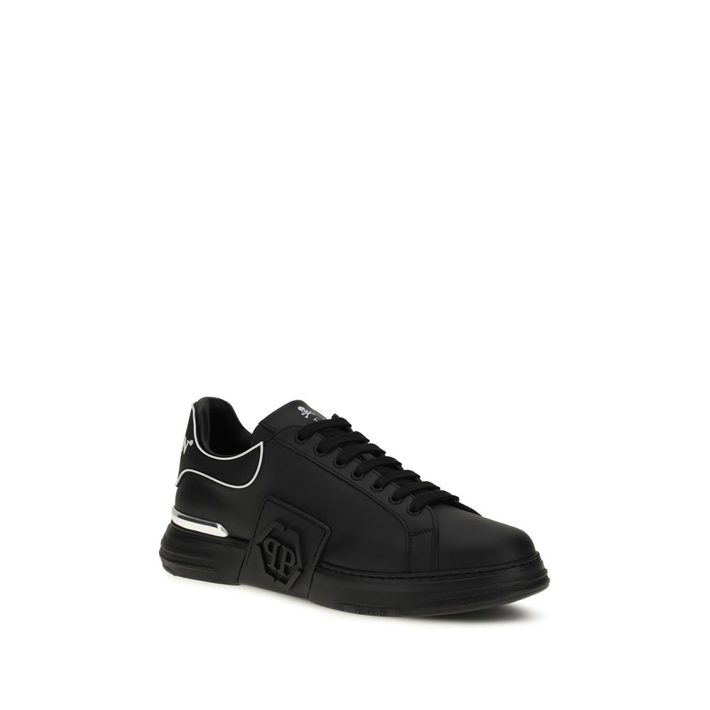 Philipp Plein Black Calf Leather Bos Taurus Low Top Sneakers | Regal Royce