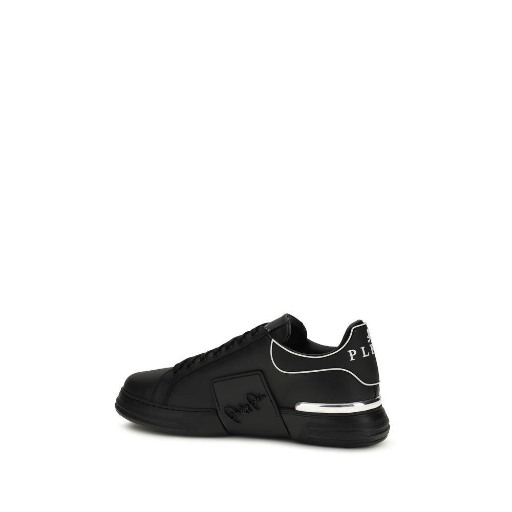 Philipp Plein Black Calf Leather Bos Taurus Low Top Sneakers | Regal Royce