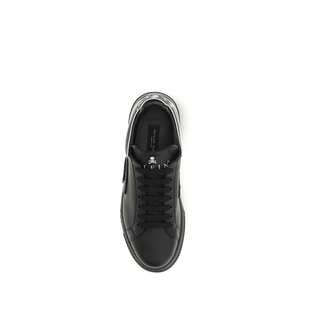 Philipp Plein Black Calf Leather Bos Taurus Low Top Sneakers | Regal Royce