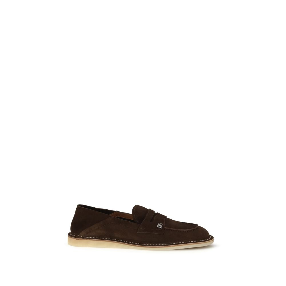 Dolce & Gabbana Brown Calf Leather Bos Taurus Slip-On Loafers | Regal Royce