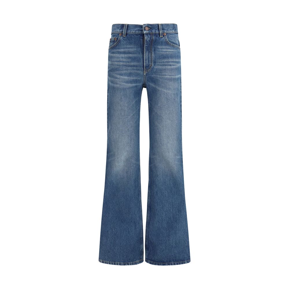 Chloé Blue Cotton Flared Jeans | Regal Royce