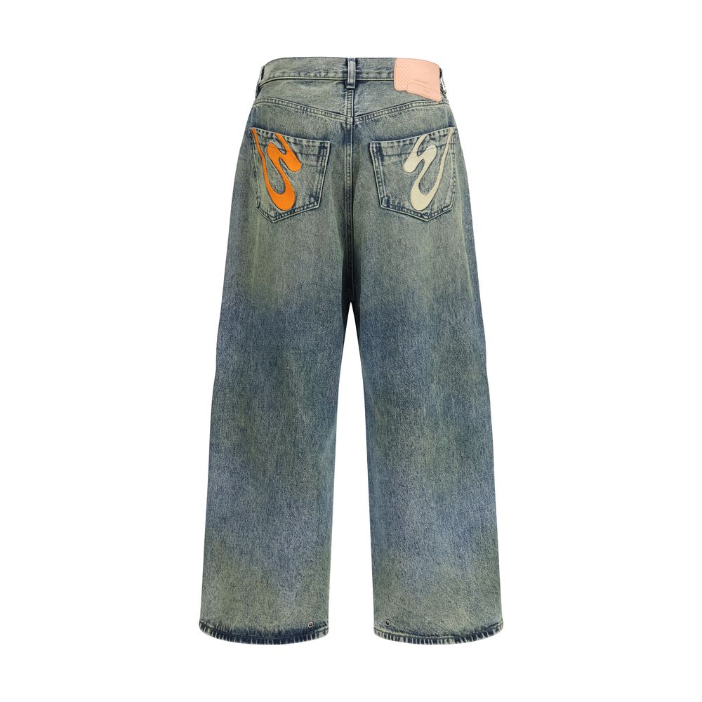 PDF Channel Blue Cotton Relaxed Fit Jeans | Regal Royce
