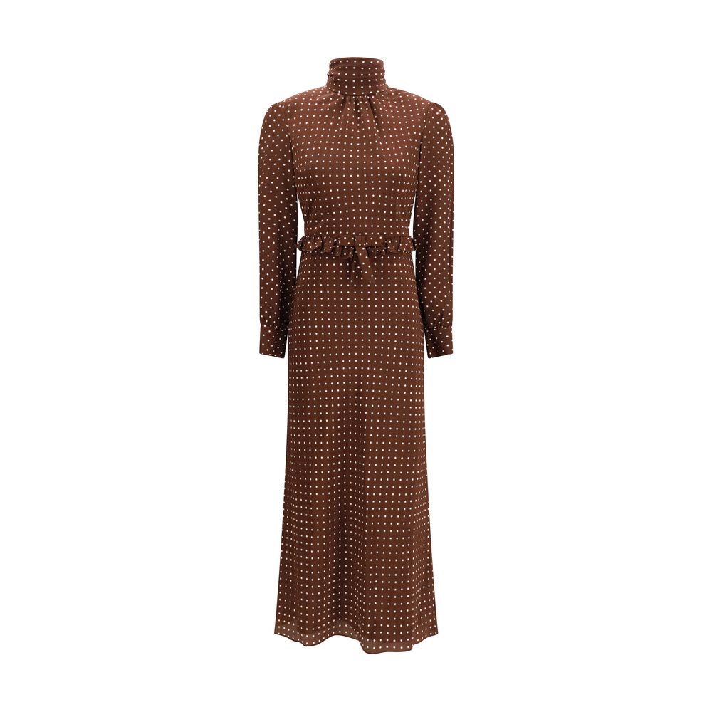 Alessandra Rich Brown Silk Casual Dress | Regal Royce