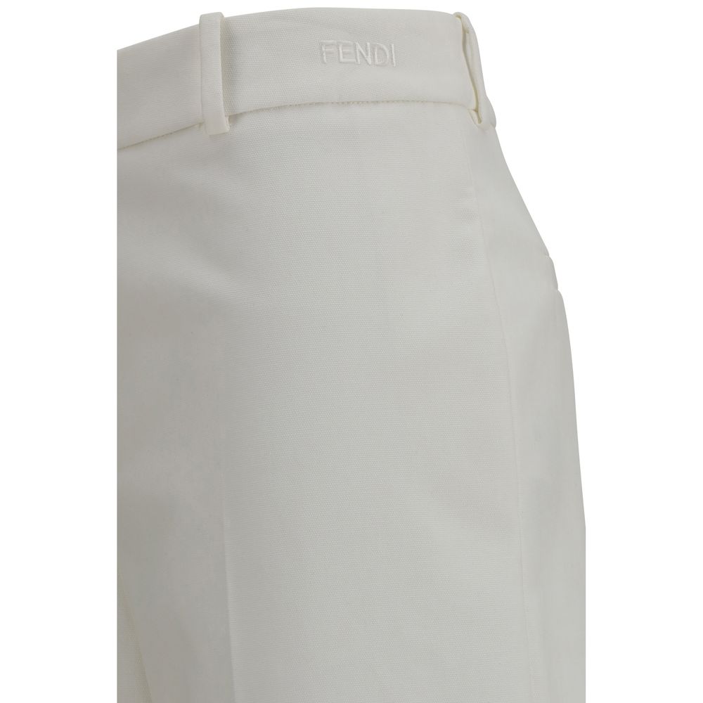 Fendi White Cotton Pants | Regal Royce