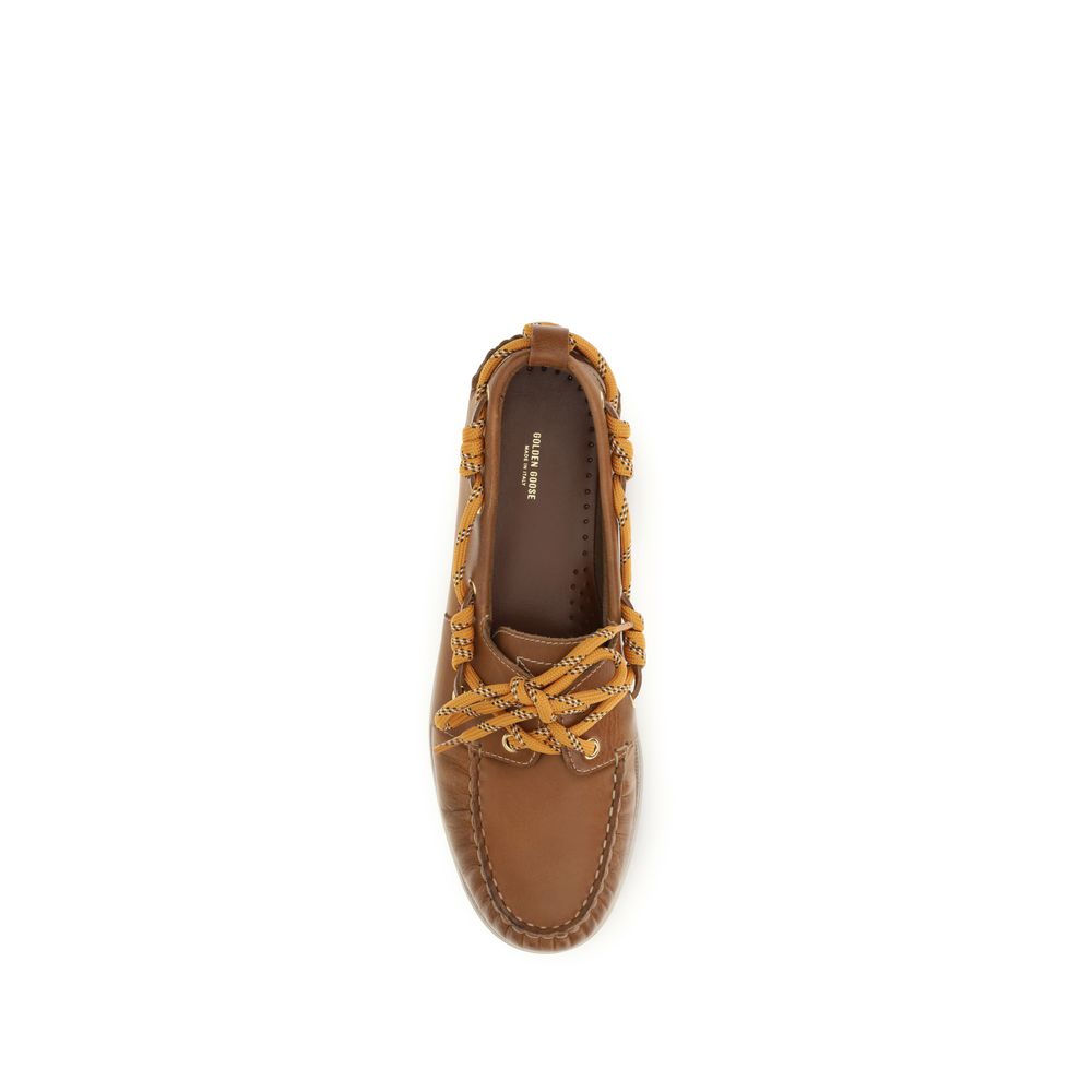 Golden Goose Brown Calf Leather Bos Taurus Slip-On Loafers | Regal Royce