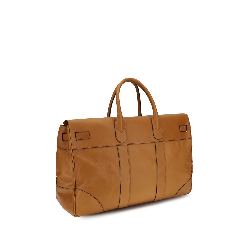 Brunello Cucinelli Brown Calf Leather Bos Taurus Luggage And Travel | Regal Royce