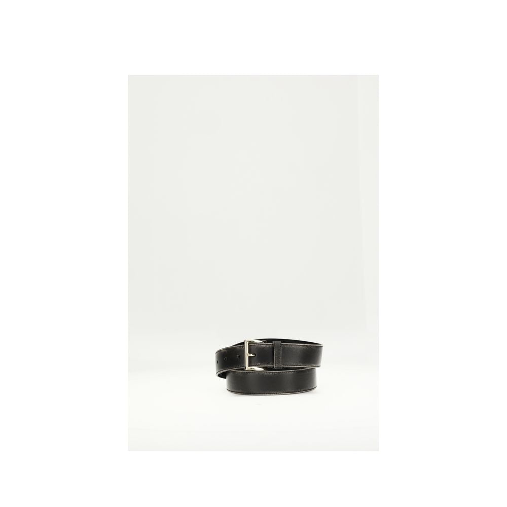 Prada Black Calf Leather Bos Taurus Regular Belt | Regal Royce