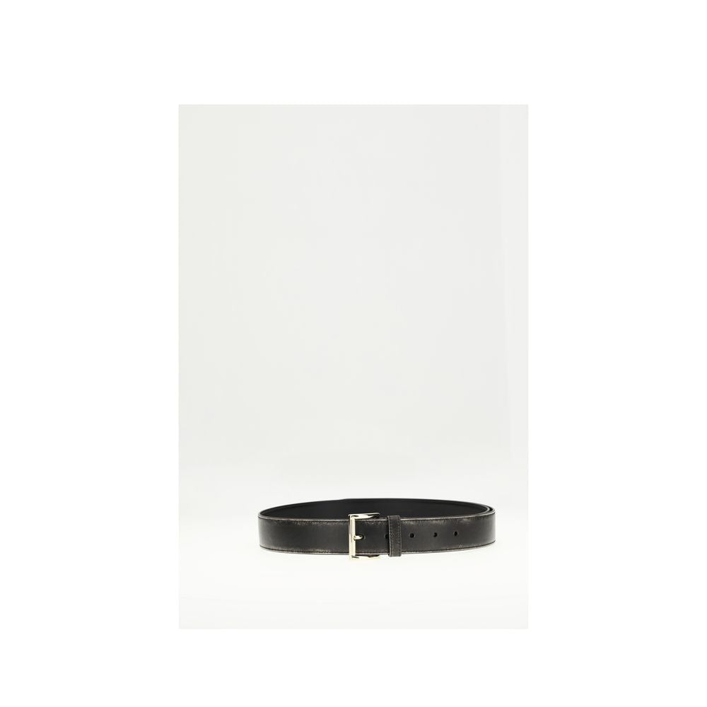 Prada Black Calf Leather Bos Taurus Regular Belt | Regal Royce