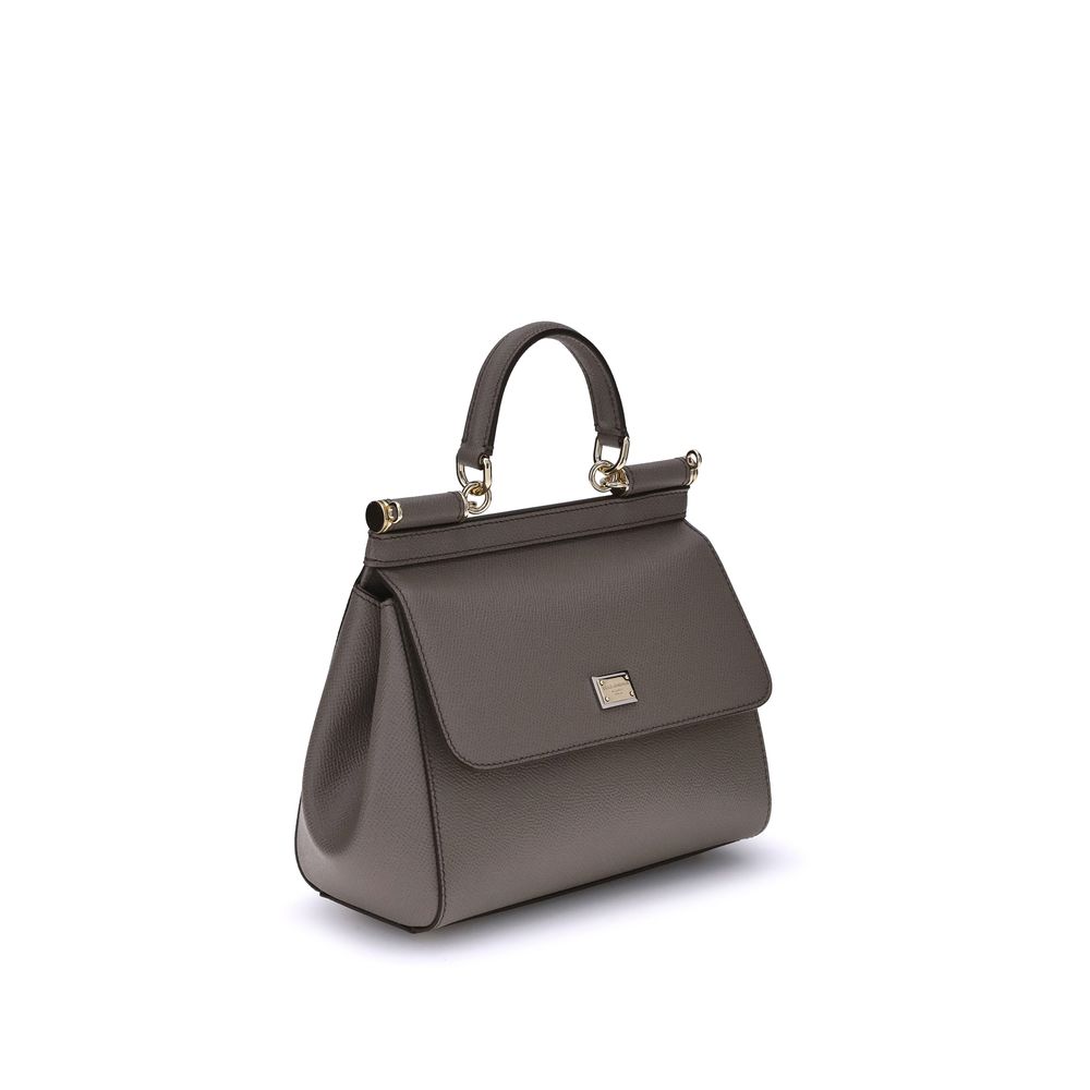 Dolce & Gabbana Gray Calf Leather Bos Taurus Shoulder Bag | Regal Royce