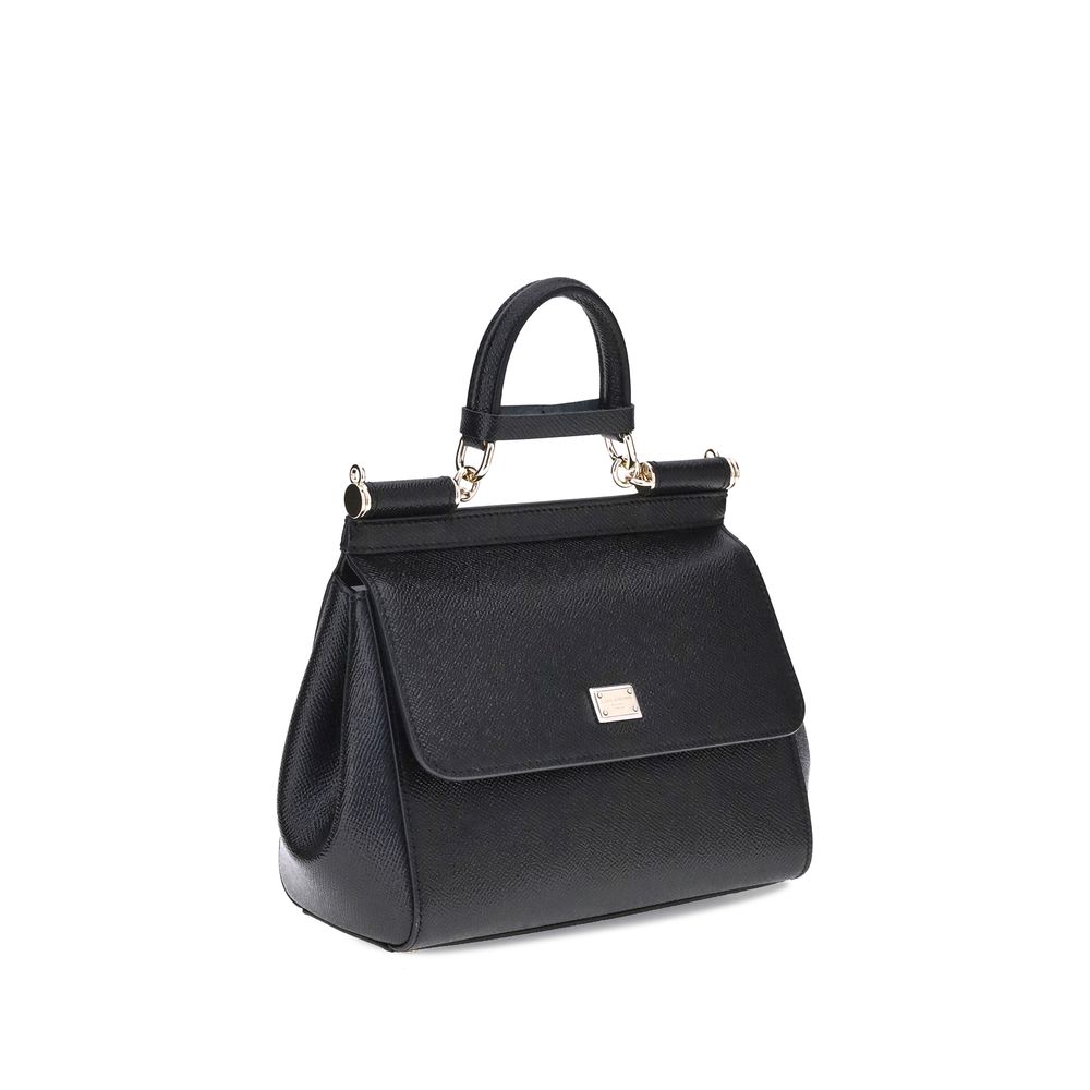 Dolce & Gabbana Black Calf Leather Bos Taurus Shoulder Bag | Regal Royce