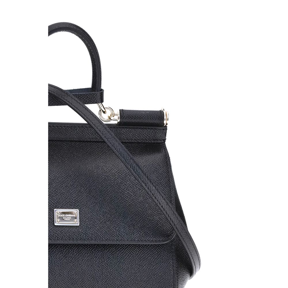 Dolce & Gabbana Black Calf Leather Bos Taurus Shoulder Bag | Regal Royce