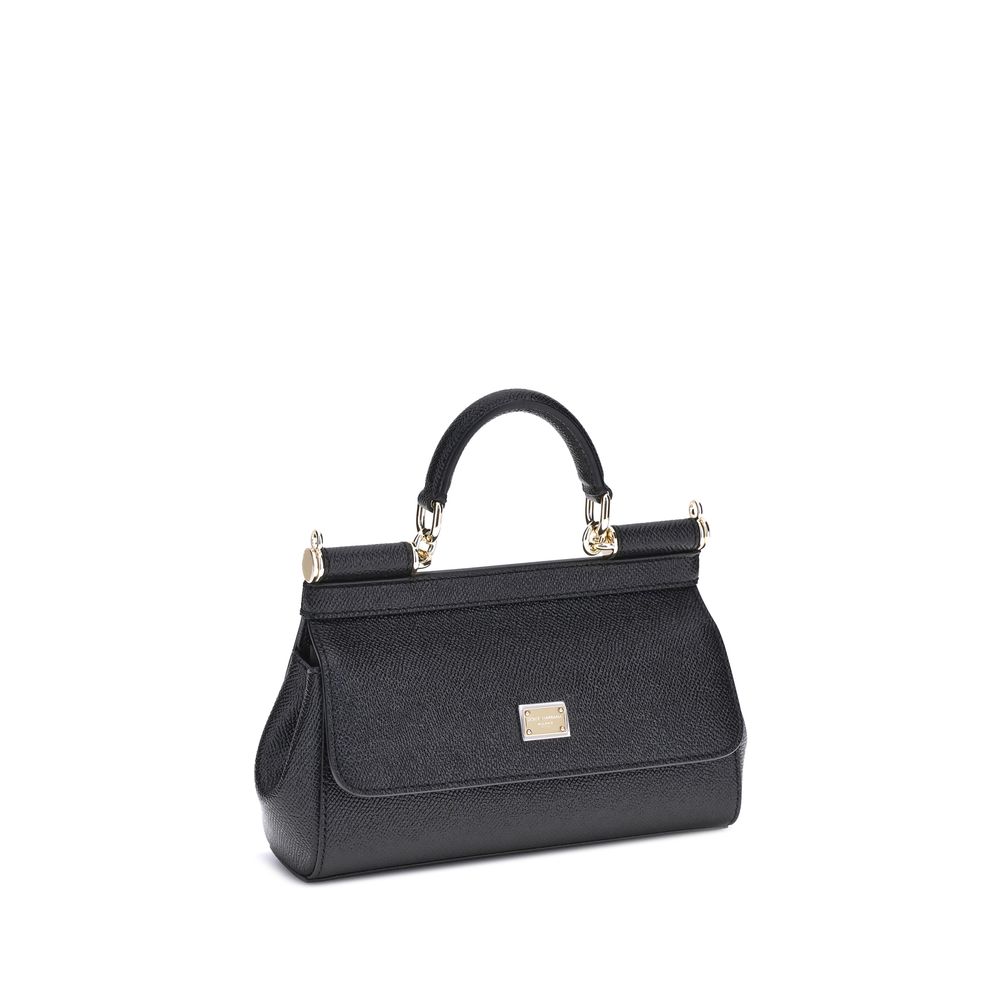 Dolce & Gabbana Black Calf Leather Bos Taurus Handbag | Regal Royce