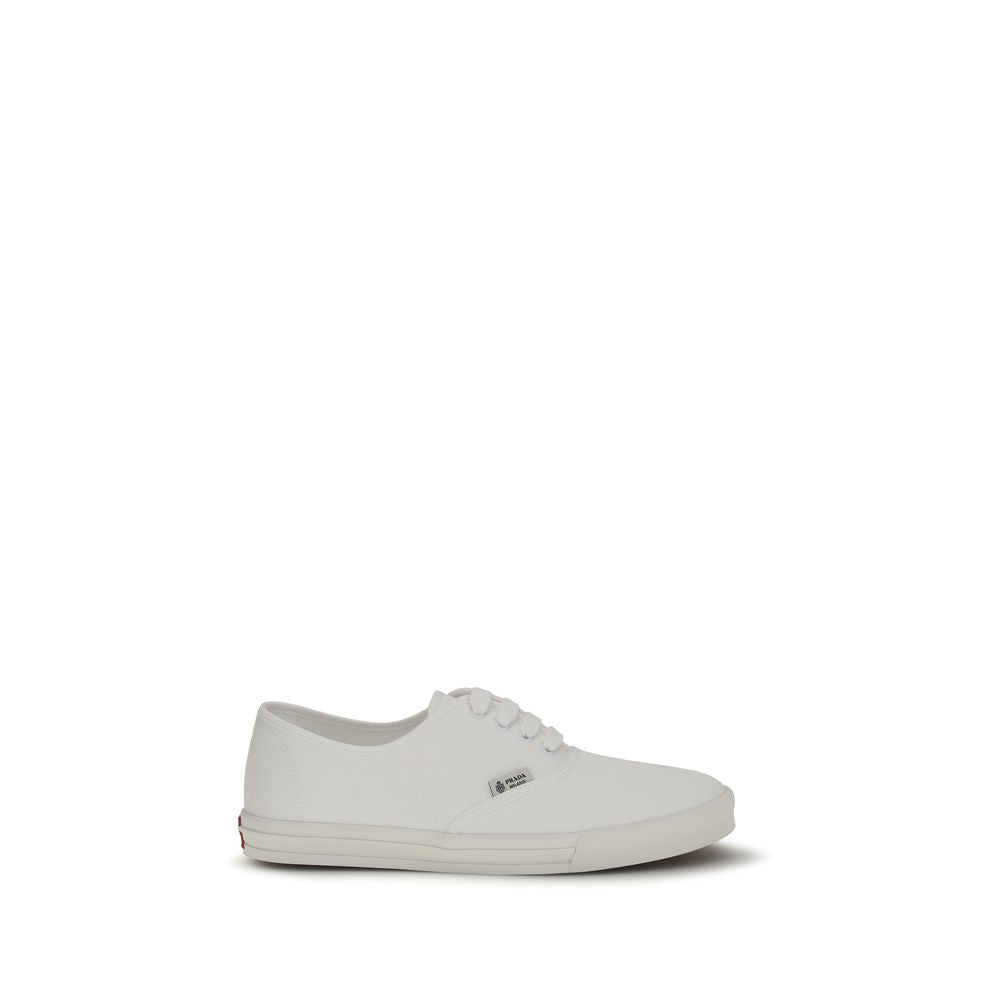 Prada White Cotton Low Top Sneakers | Regal Royce