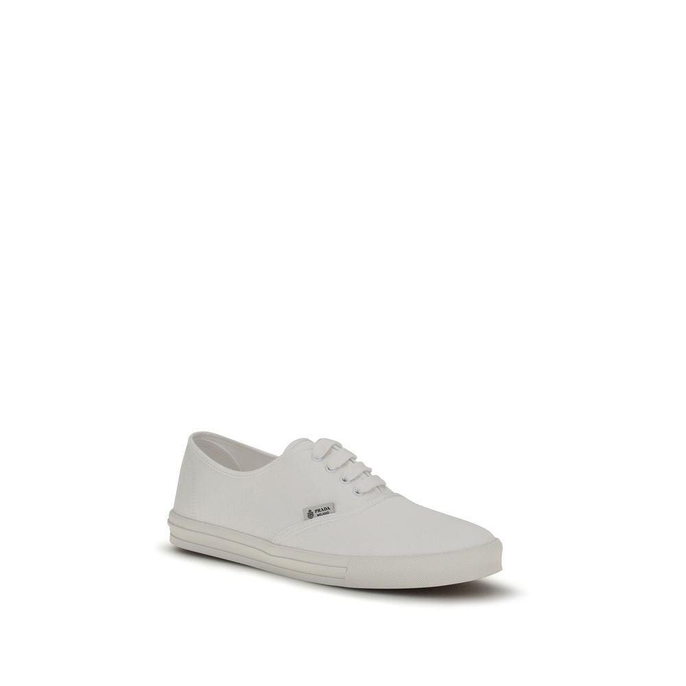 Prada White Cotton Low Top Sneakers | Regal Royce