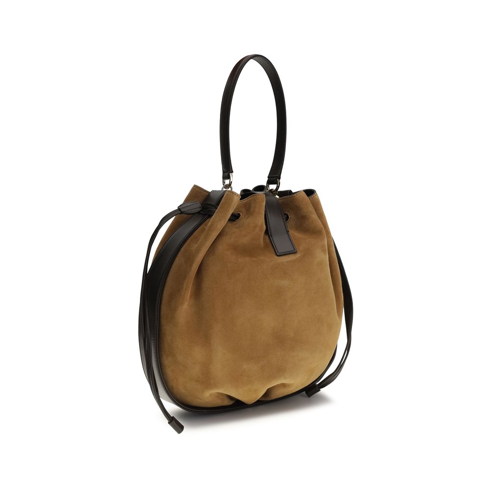 Ferragamo Brown Calf Leather Bos Taurus Backet Bag | Regal Royce
