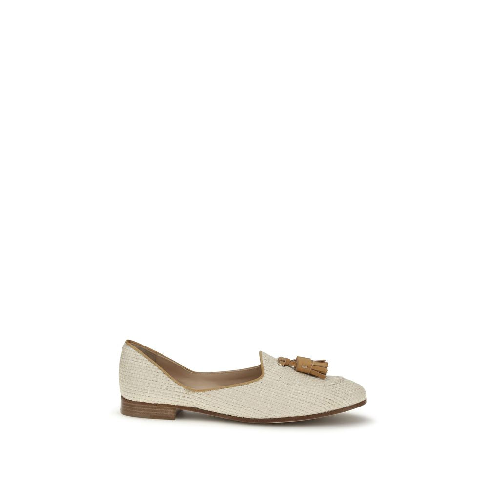 Fratelli Rossetti Beige Raffia Slip-On Loafers | Regal Royce