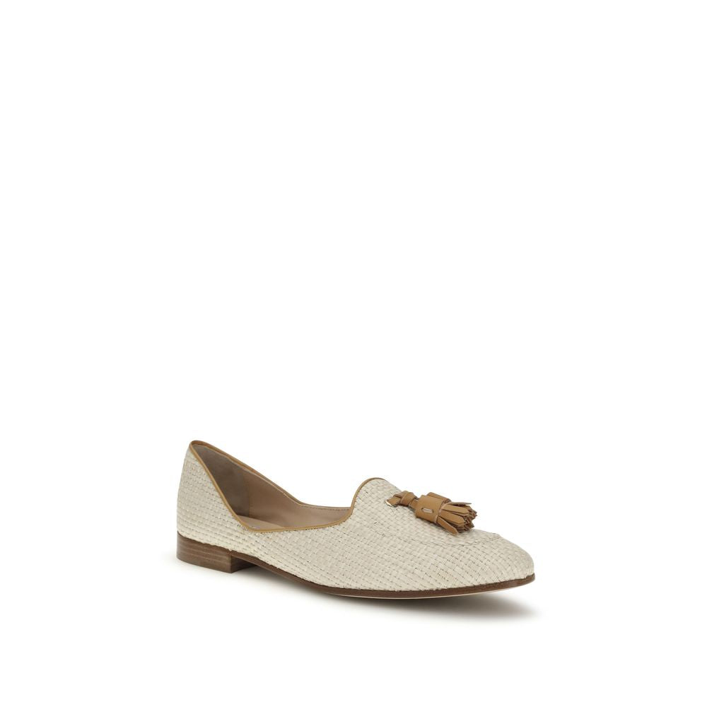 Fratelli Rossetti Beige Raffia Slip-On Loafers | Regal Royce