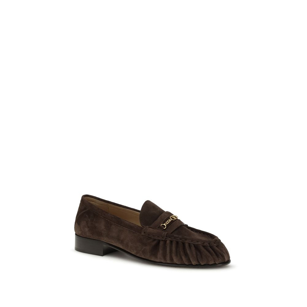 Valentino Garavani Brown Calf Leather Bos Taurus Slip-On Loafers | Regal Royce