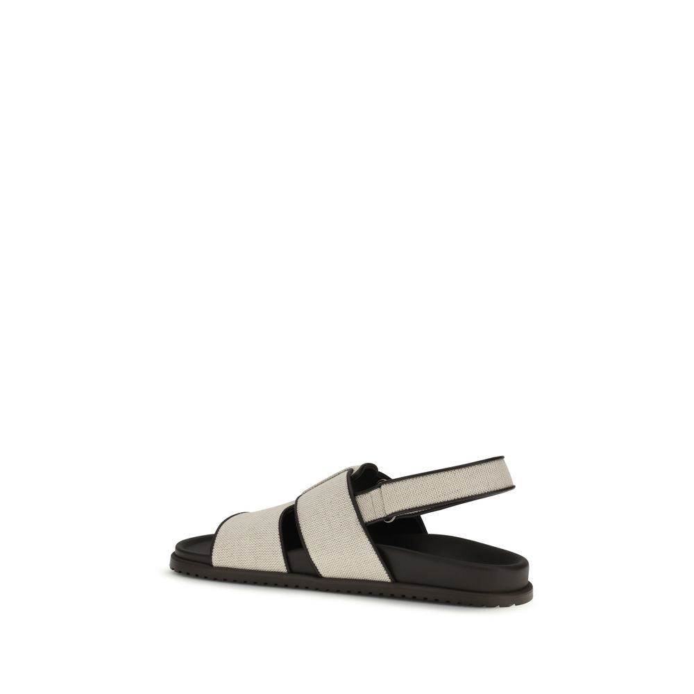 Dolce & Gabbana Beige Cotton Flat Sandals | Regal Royce