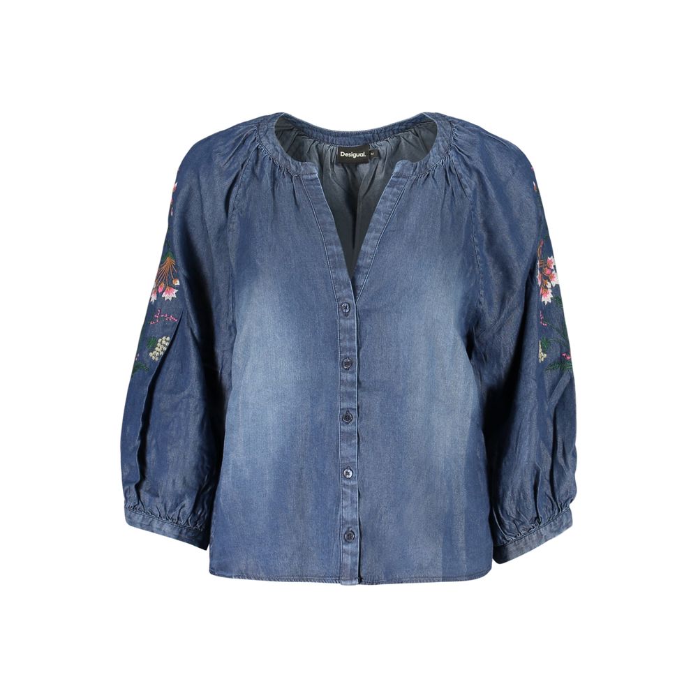 Desigual Blue Lyocell Women's Shirt | Regal Royce