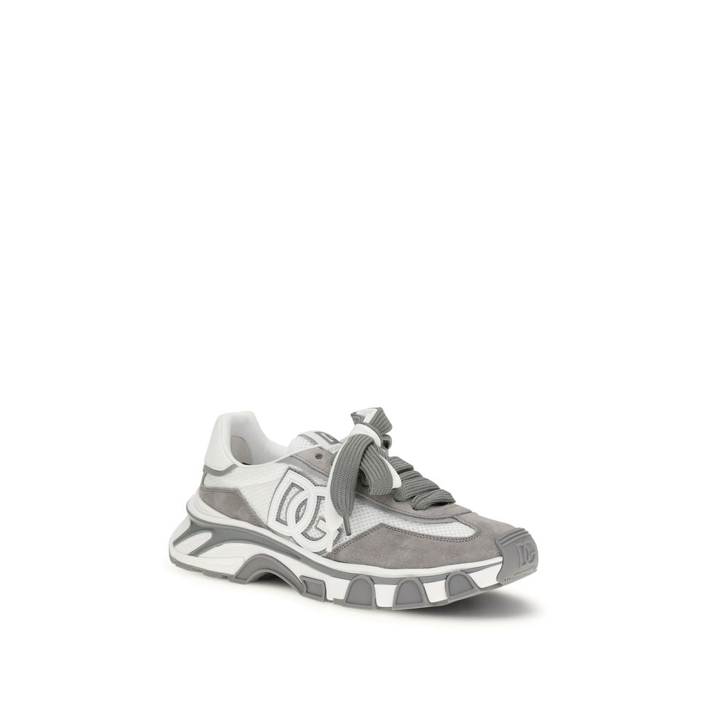 Dolce & Gabbana Gray Calf Leather Bos Taurus Athletic Sneakers | Regal Royce
