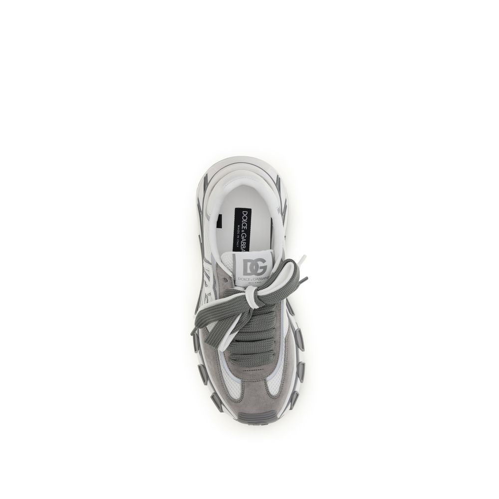 Dolce & Gabbana Gray Calf Leather Bos Taurus Athletic Sneakers | Regal Royce